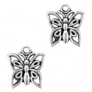 Colgante metálico Mariposa 14x12mm - Plata vieja